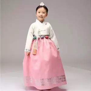 수복은박 아이저고리+분홍치마+브로찌 여아 아동한복