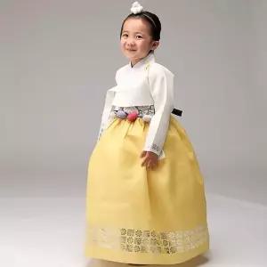 여아 수복은박 아동한복 아이저고리+노랑치마+브로찌