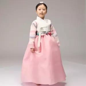연아색동 여아 아이저고리+분홍치마+브로찌 아동한복