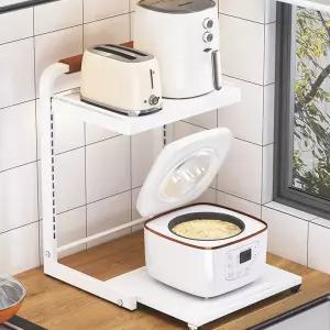 렌지대 미니 에어프라이어 선반 수납장 밥솥 거치대 슬라이딩