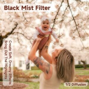 [호환품]뉴워킹 웨이 1/2 블랙 미스트 디퓨전 필터 소프트 포커스 렌즈 글로우 드림 디퓨저 (인물/ 촬영용)