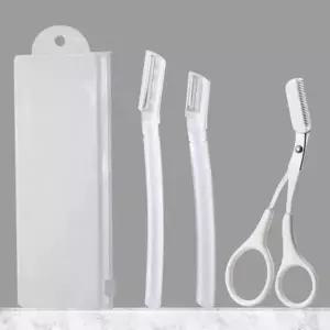 눈썹정리세트 눈썹칼 눈썹가위 3종세트 투명