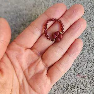 가넷 네잎 원석 소원반지lmn291