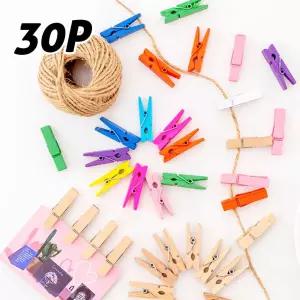 2.5cm 미니컬러 나무집게 폴라로이드 포토 사진 집게 사진집게 사진걸이집게