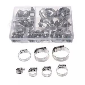 호스 클램프 세트 8-38mm 60pcs 호스밴드 스텐밴드 공구 아두이노
