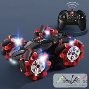 /4륜구동 양면 자유주행 스턴트 4륜구동 RC카 무선조종 드리프트 레드