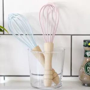 실리콘 거품기 수동 휘핑기 베이킹 주방 도구 거품채 우유거품기 계란풀기