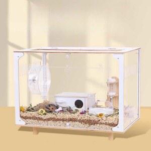 투명 햄스터 케 2단 만들기 애견산 열림 이 골든햄스터 물병