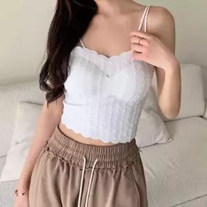 여성 레이스 민소매 캡내장 나시 예쁜 여름 브라탑 여자이너웨어