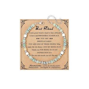 조이쿠프 아마조나이트 컬러풀 임페리얼 재스퍼 스테인리스 스틸 구슬 팔찌, 발렌타인 어머니의 날 생일 크리스마스 졸업 선물