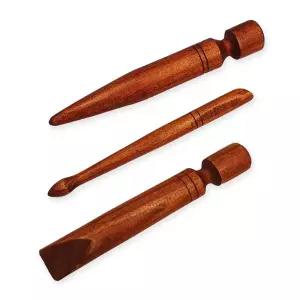 고급 발지압봉 3개입 세트 나무 족봉 3pcs 족봉 나무족봉 지압봉 발지압봉