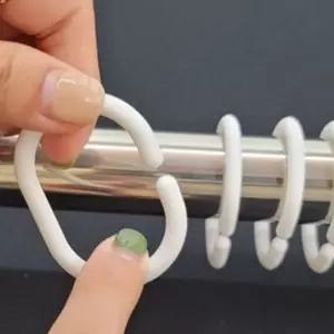 C형 커튼고리 레일고리 플라스틱 커튼링 흰색 12P 커튼링 커튼부자재