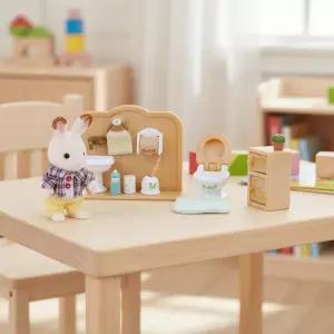 실바니안 패밀리 쵸콜릿토끼 소년 목욕탕 장난감 인형 하우스 동물 역할놀이 미니어처 피규어