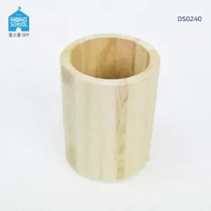 몽스쿨 DIY 연필꽂이 원형 연필통 나무 목공예 꾸미기 미술 펜꽂이 정리함 데스크 (2개)