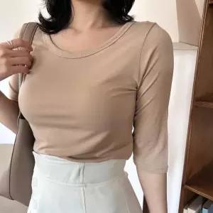 1+1 6컬러 유넥 7부티셔츠 모달 레이온반팔티