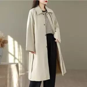 여성 2컬러 간절기 모던 멋스러운 클래식 트렌치코트 (WFKBJOJ)