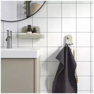 [이케아] 외보네스 흡착식 트리플후크 그레이베이지 7x7x10.8 cm