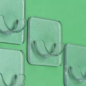 접착 커튼봉 후크 걸이 투명 브라켓 접착식 무타공 커튼걸이 수건걸이