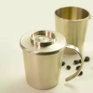 [골드스마일]수공예품 방짜 뚜껑 유기컵 머그잔 머그컵 1호 유기세트 유기술잔