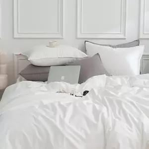 [에스데코]루미나 광폭 면모달 부드러운 누빔이불커버 Q 퀸 화이트