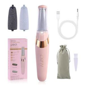 페디큐어 툴, 발 굳은살 제거제, 전동 세트, 관리, 발에 있는 거친 각질을 제거하여 발을 매끄럽게 만들어줍니다 핑크