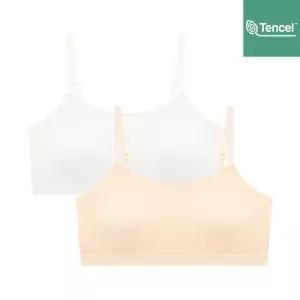 [수아팜] [2컬러] 주니어 2단계 순수 모달 스포츠 브라 끈나시형 2매 세트