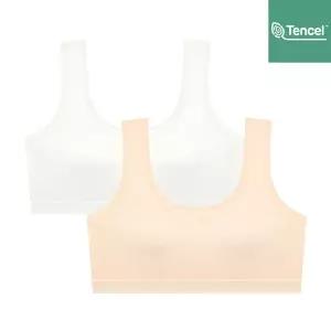 [수아팜] [2컬러] 주니어 2단계 순수 모달 스포츠 브라 2매 세트