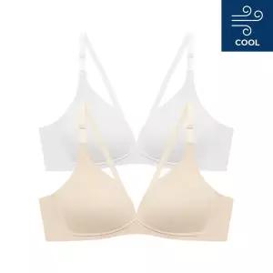 [수아팜] [3컬러 구성] 주니어 3단계 쿨 메쉬 브라 2매 세트