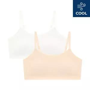 [수아팜] [2컬러]주니어 2단계 쿨 메쉬 스포츠브라 끈나시형 2매 세트