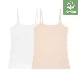 [수아팜] [3컬러 구성] 주니어 코튼 스판 런닝브라 끈나시형 2매 세트