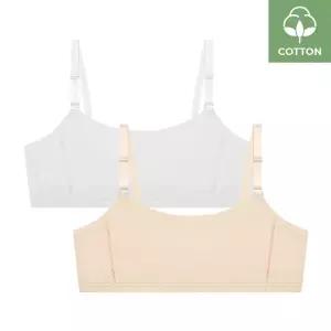 [수아팜] [3컬러 구성] 주니어 1단계 코튼 스판 브라 끈나시형 2매 세트