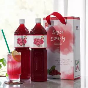 오미자청 1.5L 2병 원액 엑기스 선   1500ml 2병 선물박스포장