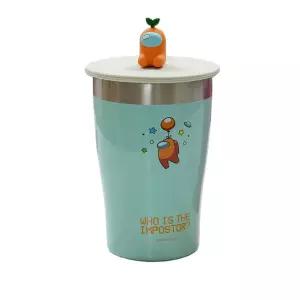 사무실 물컵 뚜껑 어몽어스 피규어 스텐컵 텀블러 그린 이유식컵 만화컵 우유컵 위생