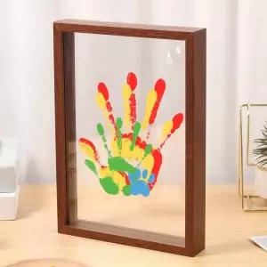 아크릴액자 가족 손자국 키트 아기 손자국발자국 기념품 프레임 세트 용 아크릴 페인트 공예 나무