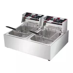 가정용튀김기 이중 탱크 튀김기 전기 기계 2구 프라이어
