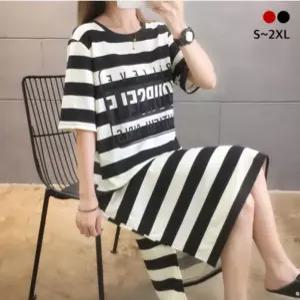 롱원피스 원피스 잠옷 홈웨어 빅사이즈 반팔 라운드넥