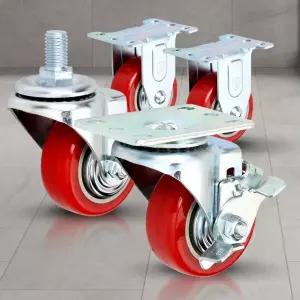 브레이크 손수레바퀴 경량용3인치PU(우레탄) 고정회전