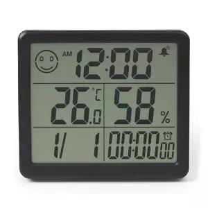 스마트 디지털 시계 온습도 알람 날짜 스톱워치 블랙 (KYR-WDABAD2)