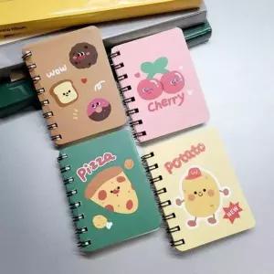 푸드 4종 캐릭터 무지 미니 수첩 디자인 음식 노트 미