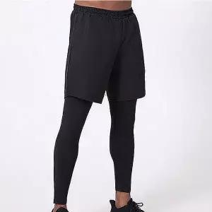 남성 트레이닝 레깅스 반바지 일체형 운동 바지 (WFKBRVK)