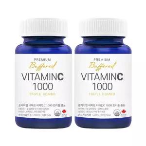 캐나다 프리미엄 버퍼드비타민C 1000 속편한 중성화비타민C 아연 항산화 내추럴영 90정 X 2병 (6개월분)