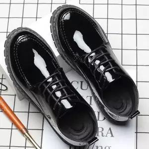 고품질 에나멜 로퍼 여성 옥스퍼드화 클래식 블랙슈즈 (WFKBBVW)