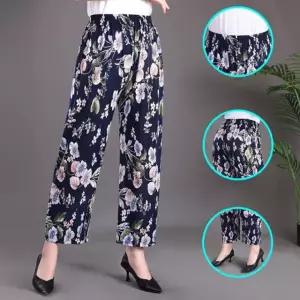 은창)컬러풀 패턴 스트레이트 밴딩 8부 여름 바지 바지 쿨 여름 7부 단색