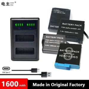 AABAT AHDBT 301 302 401 501 801 배터리 충전기 고프로 액세서리 히어로 8 7 6 5 4 3 + 스포츠 캠 블랙 카
