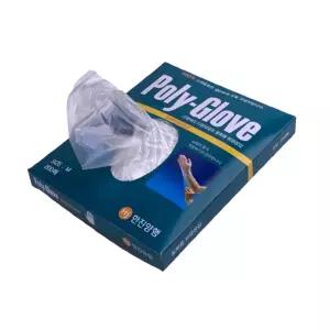 한진양행 폴리글러브 비닐위생장갑 M 200매입 주방 식당 요리 염색 병원