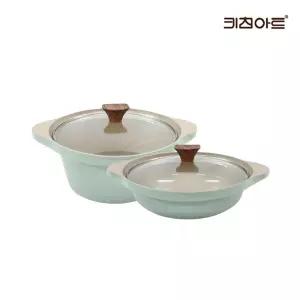 키친아트 와이즈 IH 인덕션용 세라믹코팅 냄비세트 2종J(양수24+전골24)