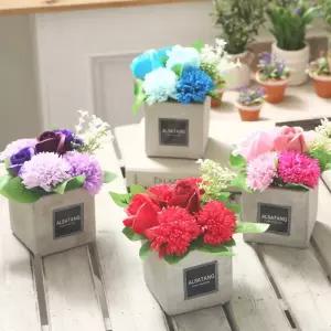 선물 CO-SA 감사하는마음(소) 비누꽃 카네이션 화분