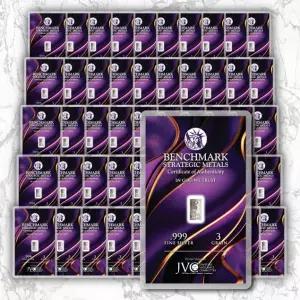 실버바 3 Grain 순도 99.9% 순은 수집 기념 이벤트 선물용 개업 백금 재테크 투자 정품 고급선물 은괴보관 기념품