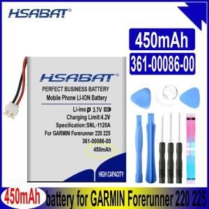 HSABAT GPS 스포츠 시계 배터리 가민 호환 포러너 220 225 230 235 620 361 735XT 용 450mAh 630-00072-00
