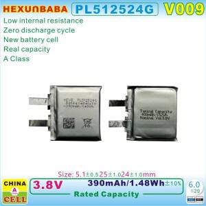 Huami AMAZFIT T-rex Lite Gtr A1918 A1808 스마트 워치 GTR47 V009 용 배터리 셀 PL512524G 3.8V 390mAh 5